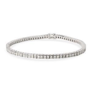 Princess Cut Channel Set Diamond Tennis Bracelet in 18K White Gold 5 CTW